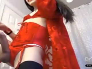 Rosso biancheria intima femboy enorme fallo on-line